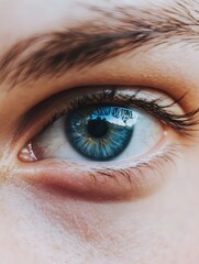 Human Eye close-up with eyelashes ,iris and pupil eyes vision