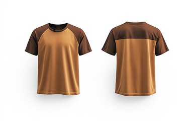 Design showcase front and back view mockup of a t-shirt featuring custom graphics in a studio environment for apparel marketing