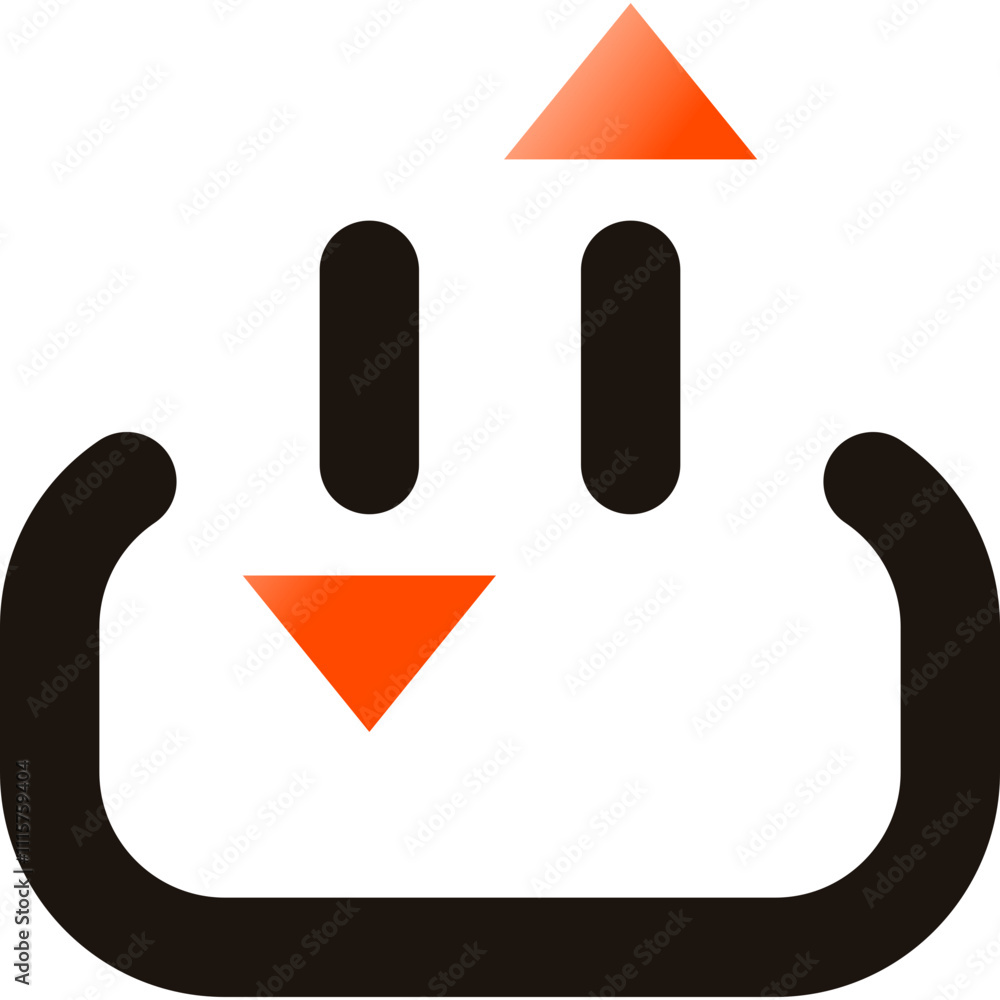 Aufkleber interface icons featuring a playful smile with upward pointing arrows
