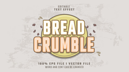 Obraz premium editable 3d bread crumble bold text effect.typhography logo