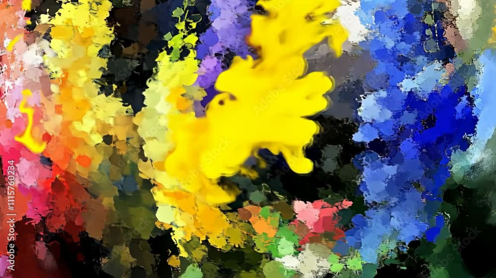 Poster bright abstract colors blend in a vibrant display of artistic expression and creativity