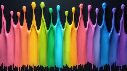 Fototapeta premium Rainbow Paint Drips Colorful Abstract Art Texture Background