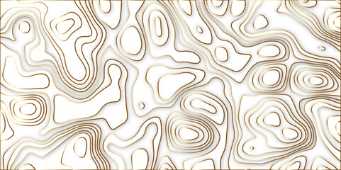 Fototapeta premium Abstract design with black and white abstract papercut and multi-layer cutout geometric pattern on vector Topographic canyon geometric map relief texture with curved layers beautiful design. 