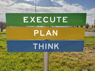 Blueprint for Success: Think, Plan, Execute – A Metaphorical Signpost Guiding the Journey from...