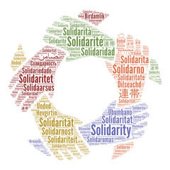 Solidarity word cloud in different languages © Ricochet64