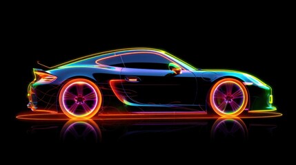 Neon Car Silhouette