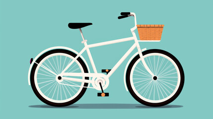 Fototapeta premium Vintage bicycle with basket in soft pastel hues