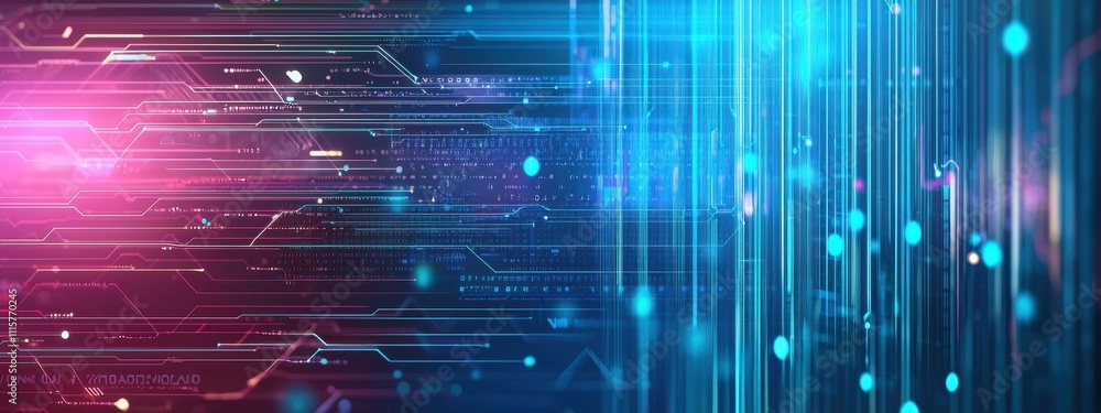 Poster futuristic abstract background featuring neon lights and digital technology with vibrant colors and 