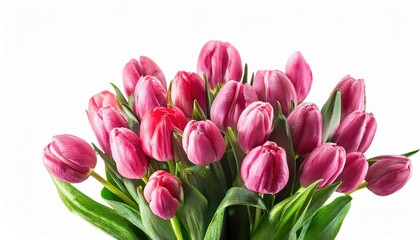 Fototapeta premium Elegant Bouquet of Pink Tulips. Perfect for International Women’s Day, Mother’s Day, or Spring Celebrations, Symbolizing Grace, Love, and New Beginnings. Thoughtful Gift or Décor Inspiration