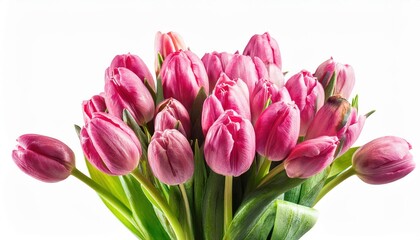 Fototapeta premium Elegant Bouquet of Pink Tulips. Perfect for International Women’s Day, Mother’s Day, or Spring Celebrations, Symbolizing Grace, Love, and New Beginnings. Thoughtful Gift or Décor Inspiration