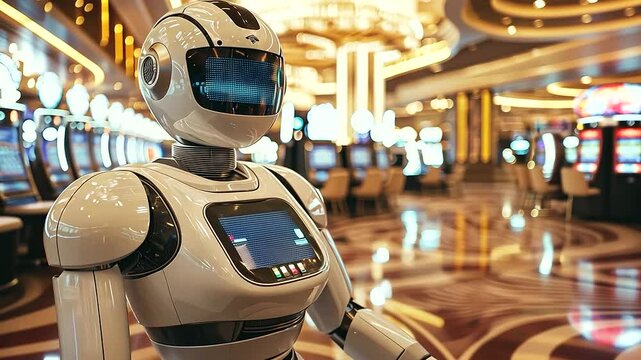 Sophisticated Robot Patrolling Casino Floor in Las Vegas