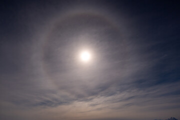 Halo is the optical phenomena. Halo in Antarctica.