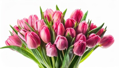 Fototapeta premium Elegant Bouquet of Pink Tulips. Perfect for International Women’s Day, Mother’s Day, or Spring Celebrations, Symbolizing Grace, Love, and New Beginnings. Thoughtful Gift or Décor Inspiration