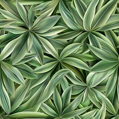 Seamless Pattern of Lush Tropical Leaves, Botanical Background, Green Foliage Texture