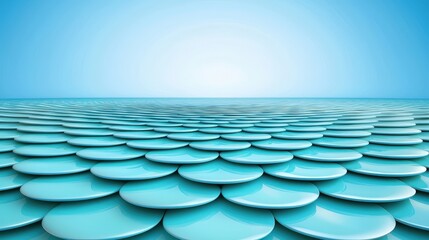 Obraz premium Abstract Blue Digital Background Tech Shiny Scaled Texture 3D Render Aqua Smooth Sur