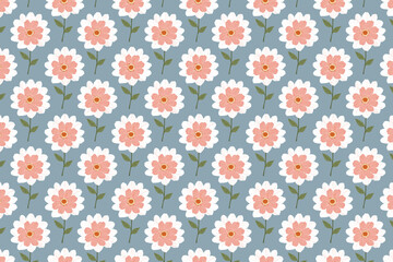Vibrant Flower Pattern Background with Bold Colors and Intricate Design for Artistic Use
