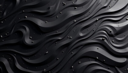 Obraz premium Dark Zen garden patterns with flowing textures and scattered stones, evoking a sense of tranquility