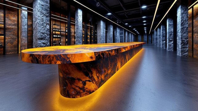 "A luxurious wine display shelf in a warmly lit environment, evoking a sense of sophistication and indulgence. High Quality