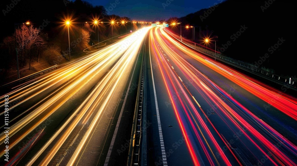 Aufkleber blurred light trails stretch like ribbons across the image giving a sense of the constant movement a