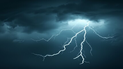 Dramatic Lightning Strike  Thunderstorm Cloudscape  Nature Background Image