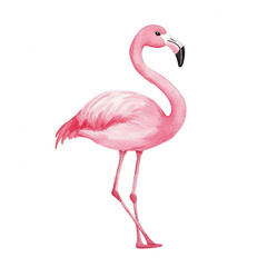 Obraz premium Elegant pink flamingo standing gracefully in tropical environment, Transparent background.