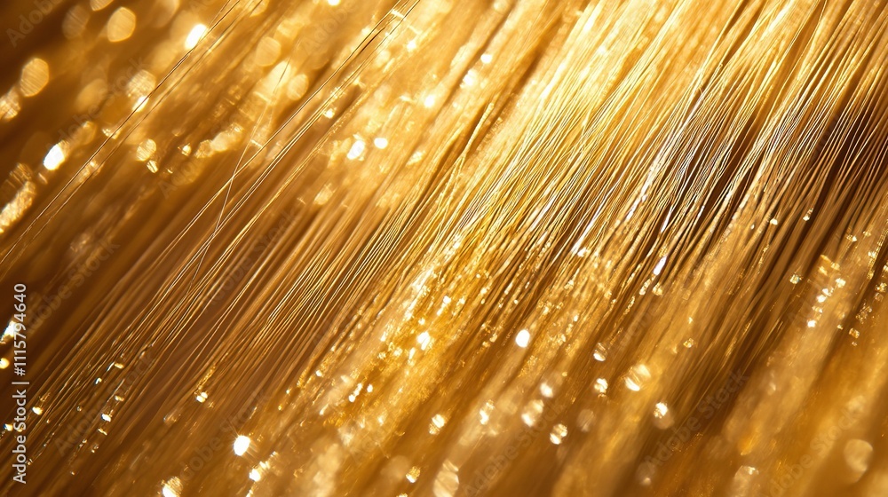 Poster elegant abstract light threads creating a golden glow effect