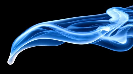 Naklejka premium Abstract Blue Smoke Ethereal Waves Dark Background Design Element Swirling Texture