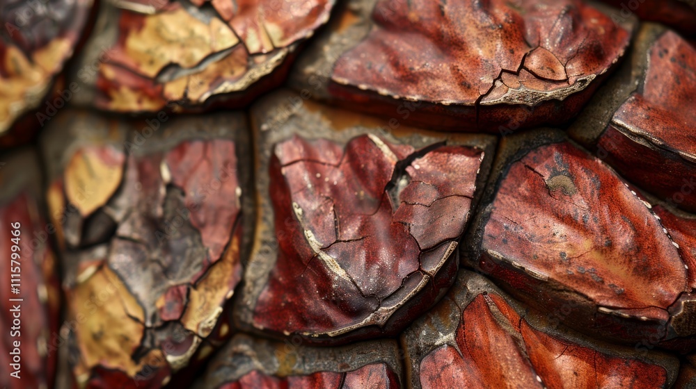 Aufkleber the intricate patterns on the surface of a cacao pod created by the overlapping layers of its skin.