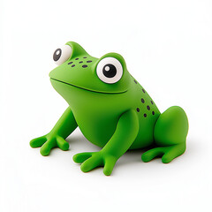 Obraz premium Colorful Children's Cartoon Frog Made of Plasticine