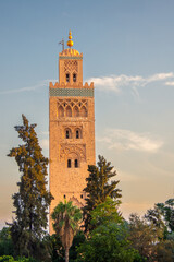 Koutoubia Minaret, famous monument of Marrakech from the 12th century
