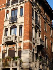 Naklejka premium Old building along corso Sempione in Milan, Italy