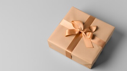Fototapeta premium Elegant gift box with silk ribbon home decor lifestyle minimalist stylish conceptual