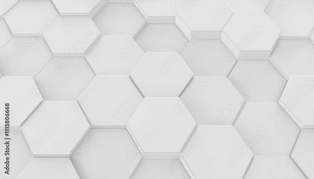 Poster white hexagon pattern background. abstract geometric design.