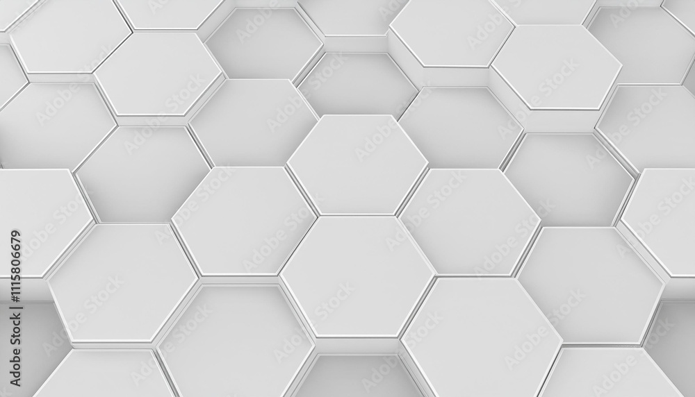 Poster white hexagon pattern background. abstract geometric texture. concept of technology, design, and str