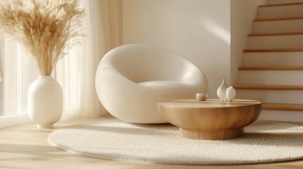 Modern Minimalist Living Room Interior Design Scene