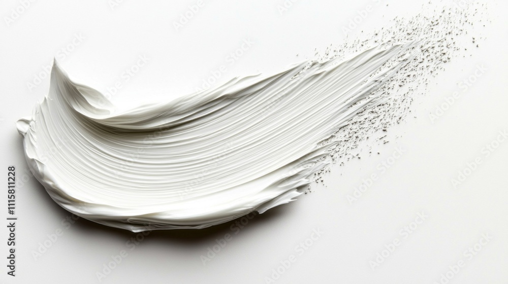 Poster the smooth texture of a fresh white paint stroke elegantly flows across a simple background, showcas