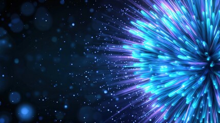 Fototapeta premium Futuristic Neon Light Rays Abstract Background