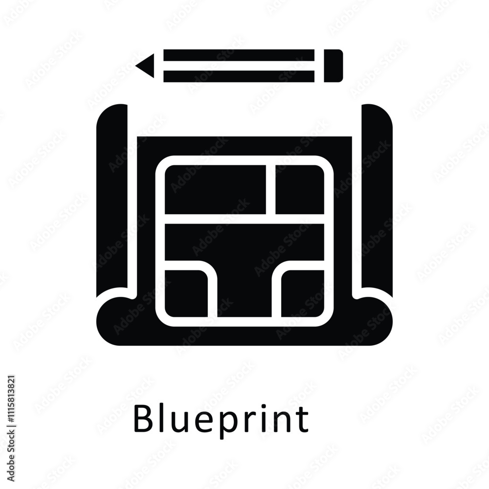 Poster blueprint vector outline icon. eps file 10