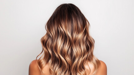 Fototapeta premium Portrait of a woman with balayage highlights and elegant accessories