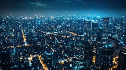 Fototapeta premium Nighttime Cityscape of Bangkok