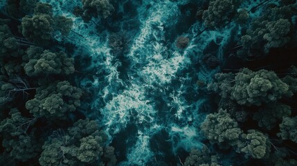 Obraz premium Stunning Ultra HD Aerial Perspective of a Dense Forest Ideal for Nature Documentation, Travel Blogs, and Environmental Studies