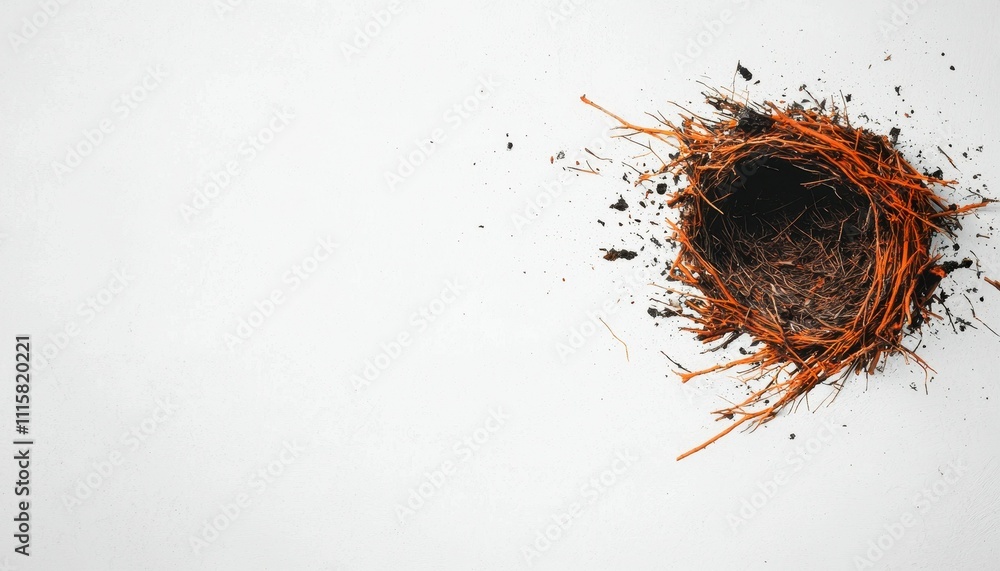 Poster empty bird nest nature texture spring theme high resolution image