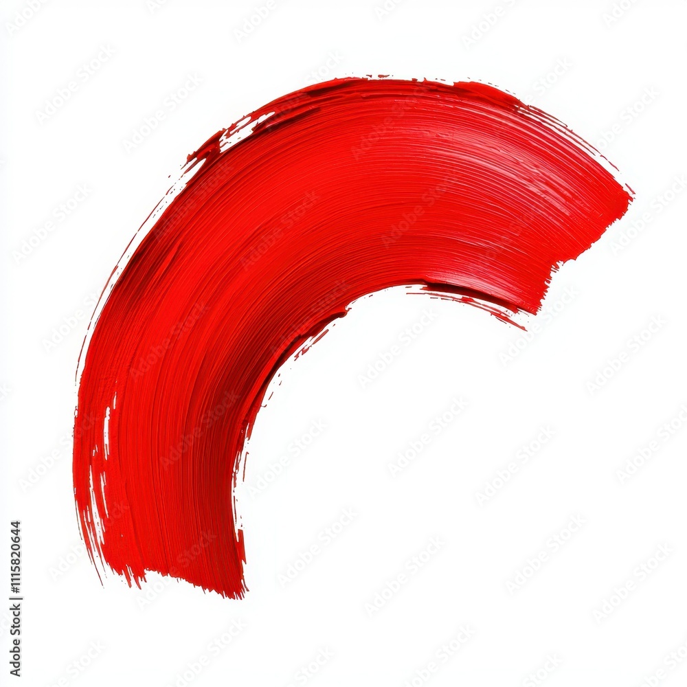 Poster abstract red brush stroke curved arrow design element