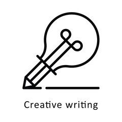 Creative writing Vector Outline Icon. Eps file 10