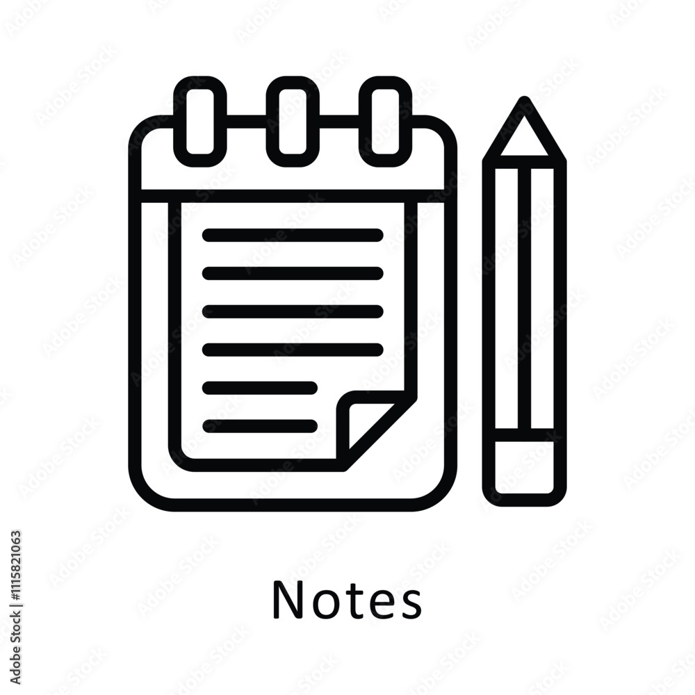 Aufkleber notes vector outline icon. eps file 10