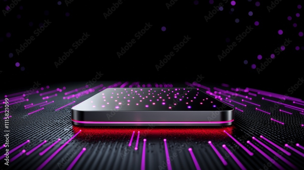 Poster Futuristic CPU  AI Technology   Cyberpunk   Glowing Circuit Board   Abstract   High Tech