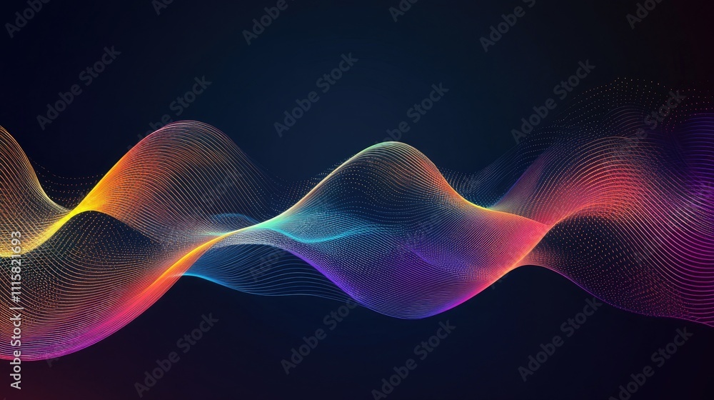Poster Colorful Abstract Wave Pattern with Smooth Lines and Gradients
