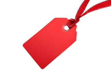 red price tag isolated on transparent background