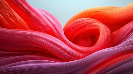 Abstract Red Pink Orange Swirling Fabric Texture Background