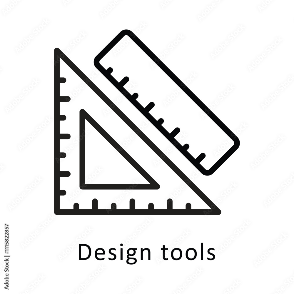 Poster design tools vector outline icon. eps file 10
